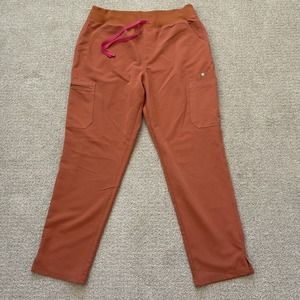 Figs Women's Straight Leg Pants in Rust and Pink